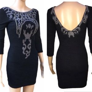 Free people black bodycon dress size xsmall